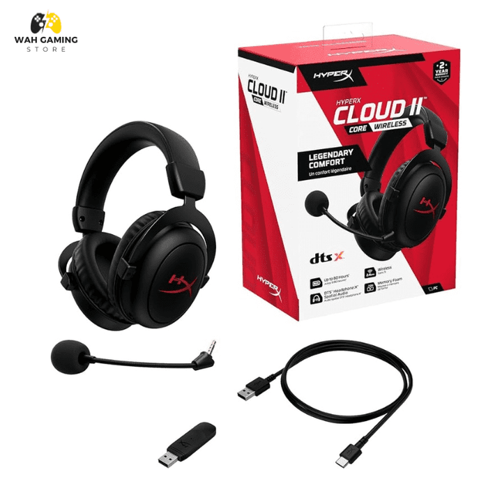 HyperX Cloud II Core Wireless Gaming Headset for PC, DTS X Headphone Open Box Brand New Condition 1 Month Local Warranty - Wah Gaming Store