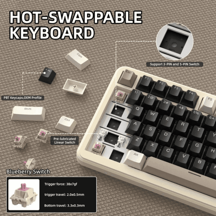 ATTACK SHARK X85PRO Tri-mode Gasket Mechanical Keyboard - Wah Gaming Store