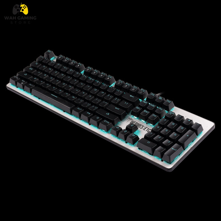 Hermes EC1 rainbow backlit gaming keyboard close-up