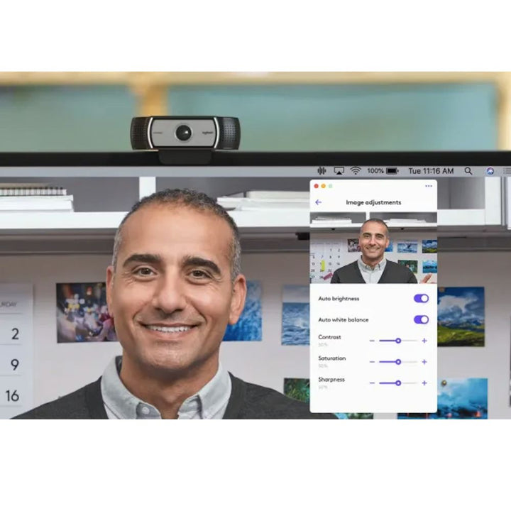 Logitech C930e Mounted on Monitor