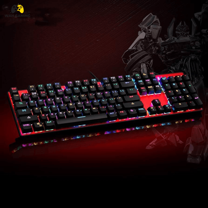 MOTOSPEED CK104 Mechanical Keyboard 104 Key ARGB Gaming Keyboard with Hot Swapable Circuit USB Wired Keyboard for Gaming and Typing Compatible for Mac & PC - Wah Gaming Store