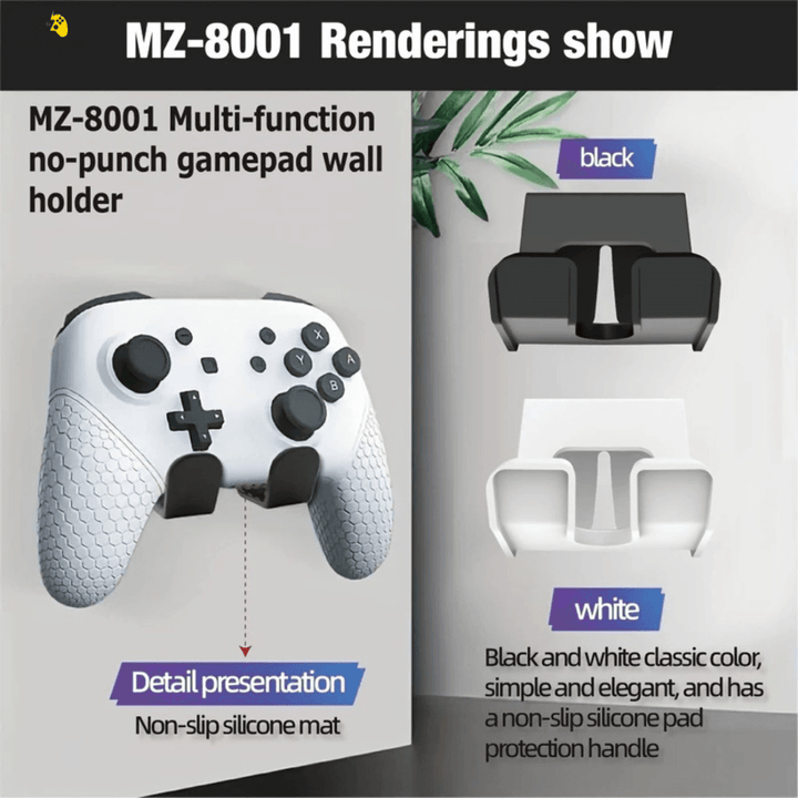 MZ-8001 Wall-Mounted Stand Durable Plastic Holder - Wah Gaming Store