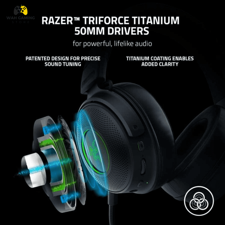 Razer Kraken V3 Pro Wireless Gaming Headset with Haptic Technology THX Spatial Audio, 50mm Titanium Drivers Provide Primium Sound Used Without Box - Wah Gaming Store