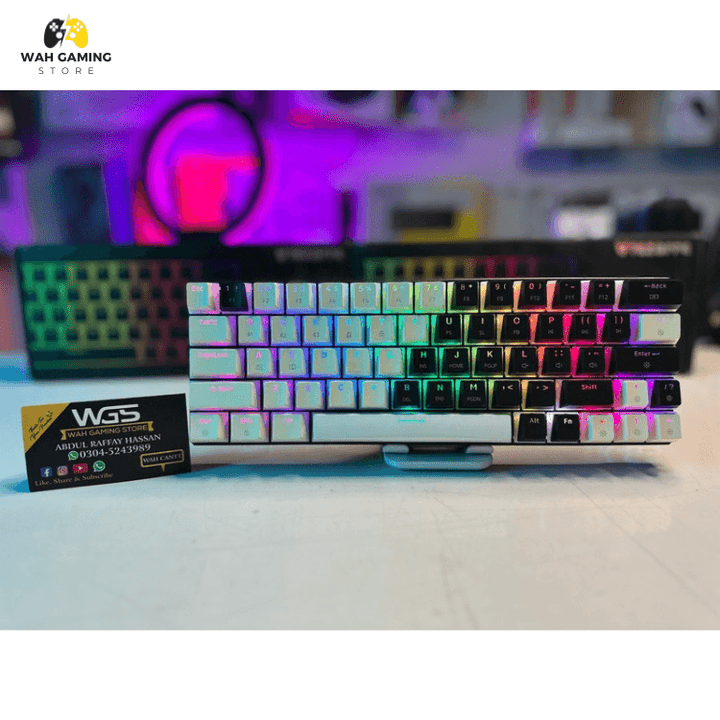 Tezzare Tk-63 Pro Black x White With Pudding keycaps - Wah Gaming Store