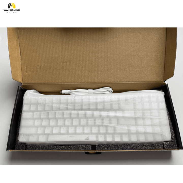 Kb 600 Compact Full Size - Hotswapable Rgb Mechanical Keyboard Yellow & Blue Switches - Black/White - Wah Gaming Store