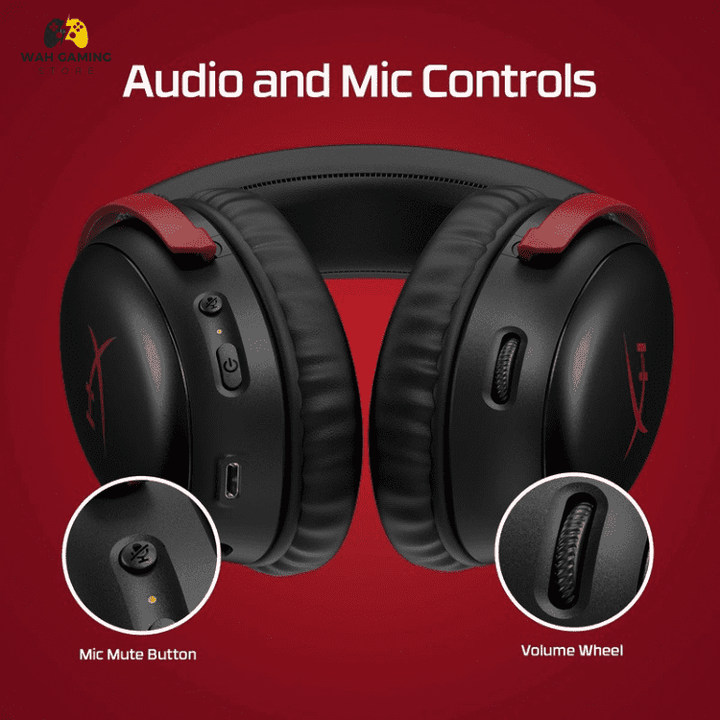 HyperX Cloud III Wireless Gaming Headset for PC, PS5, PS4, up to 120-hour Battery, 2.4GHz Wireless, DTS Spatial Audio, 53mm Angled Drivers Open Box Brand New Condition 1 Month Local Warranty - Wah Gaming Store