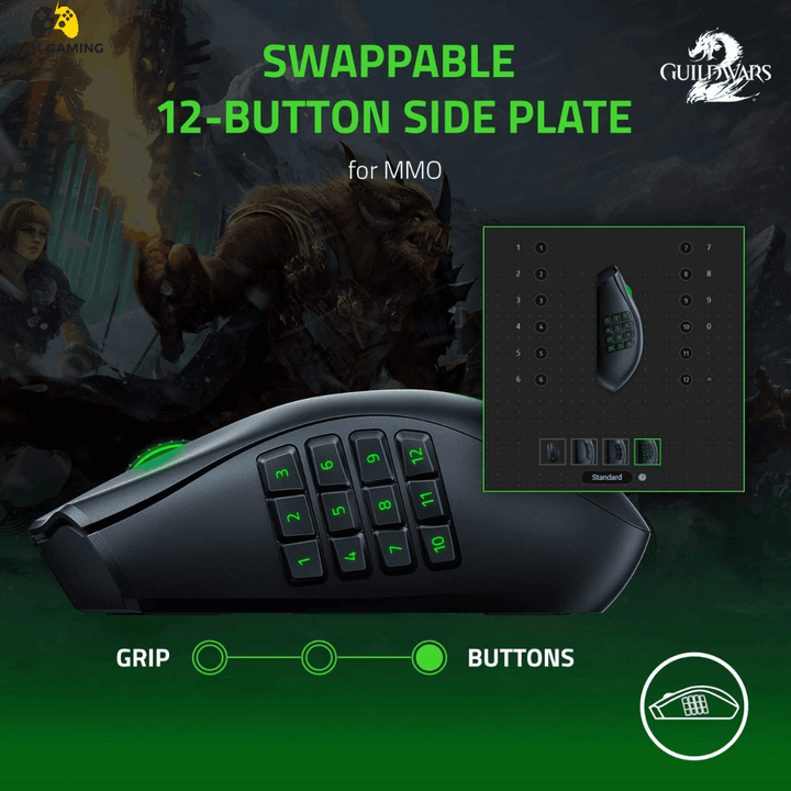 Razer Naga V2 Pro Wireless Gaming Mouse 19+1 Programmable Buttons HyperScroll Pro Wheel Focus Pro 30K Optical Sensor Optical Mouse Switches Gen 3 Used Best Condition - Wah Gaming Store