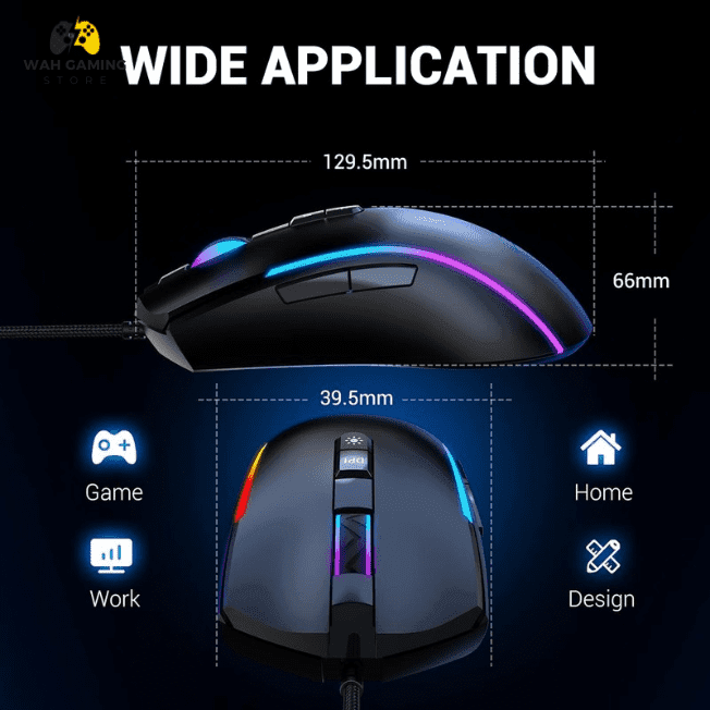 EKSA EM110 8000 DPI SOFTWARE SUPPORTED GAMING MOUSE - Wah Gaming Store