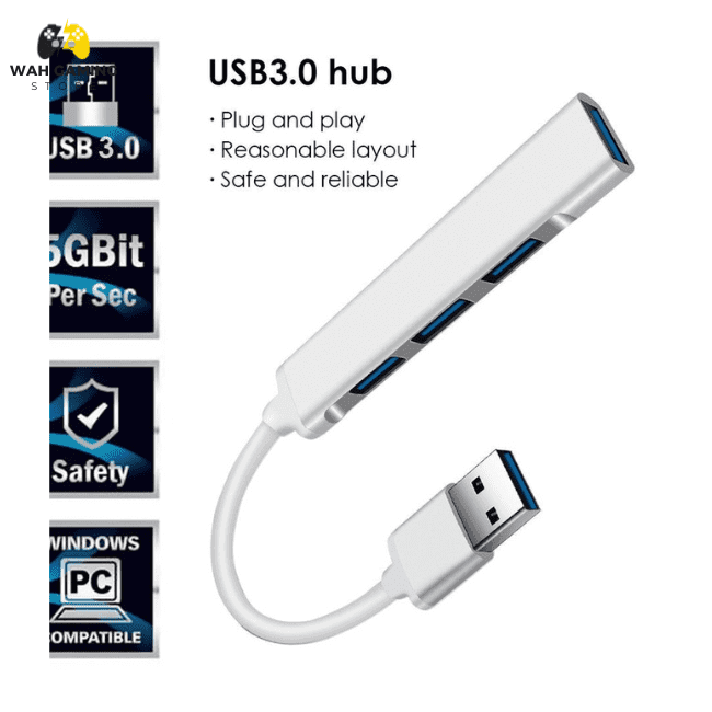 USB HUB 3.0 Metal Type C 4 Port Multi Splitter Adapter - Wah Gaming Store