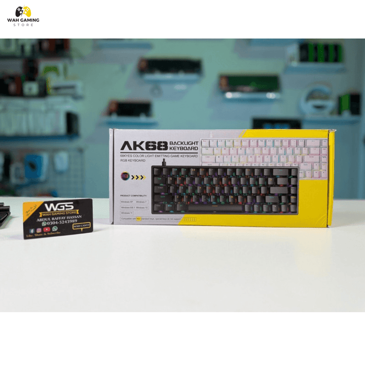 Ak 68 Compact Argb Keyboard With Arrow Keys Detachable Cable & Hotswapabble  Switches - Wah Gaming Store