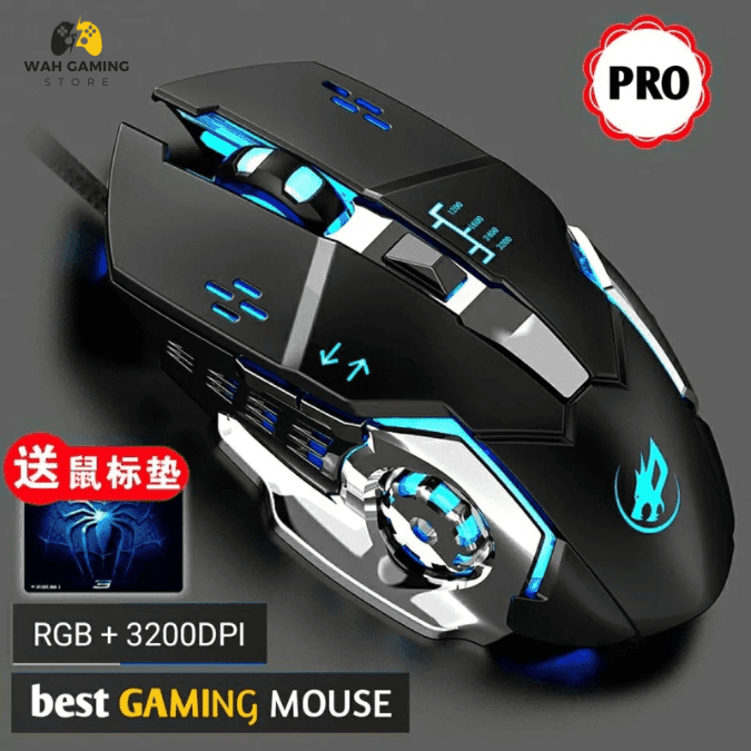Wireless Gaming Mouse - Side Buttons & Silent Cllicks - Wah Gaming Store