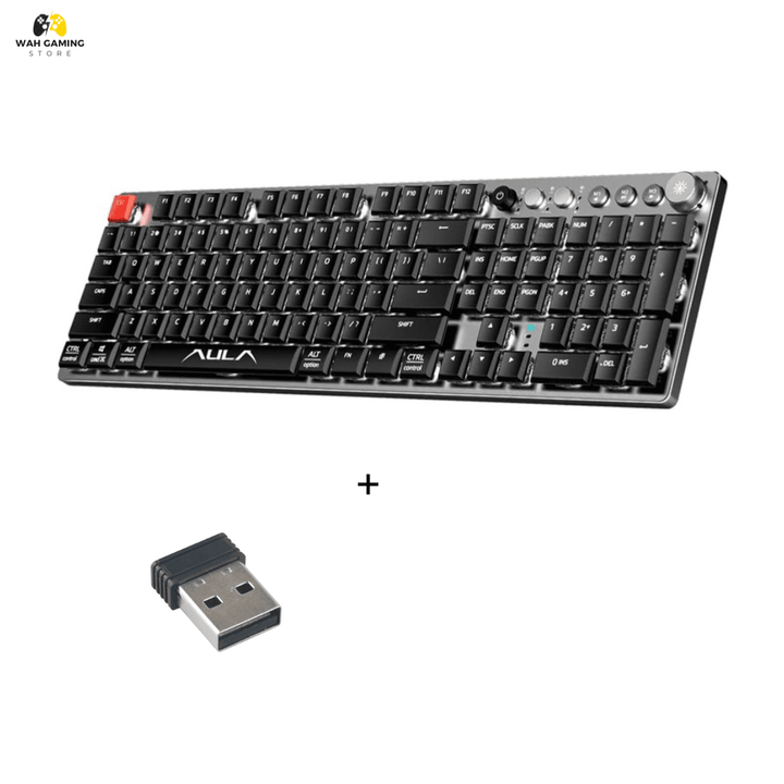 AULA F2090 Wireless Mechanical Keyboard Ultra Thin 104 Keys Bluetooth For Android, Windows, Desktop & Laptop - Wah Gaming Store