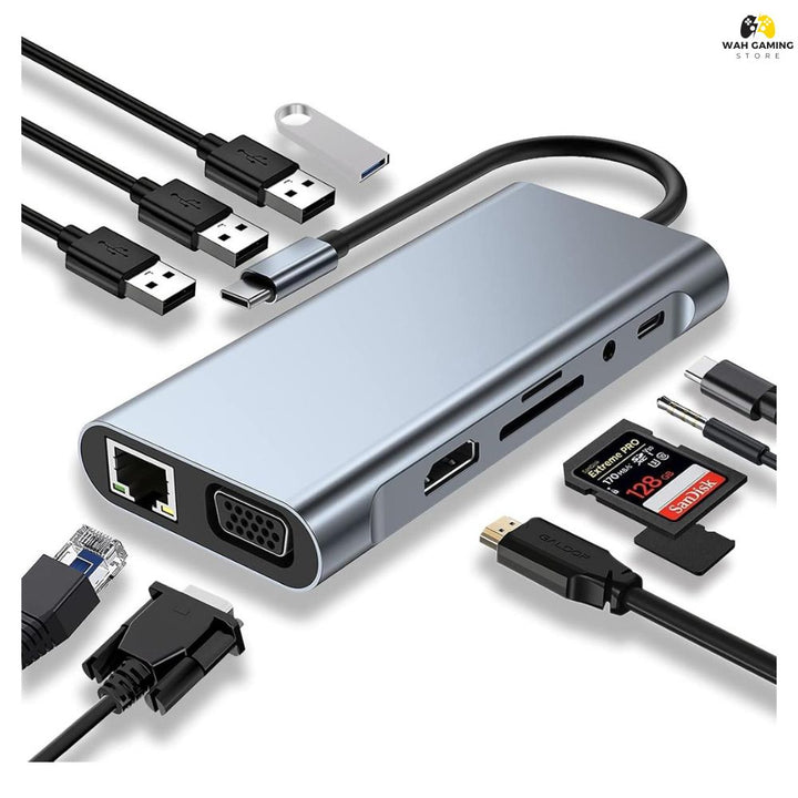 Buy Type-C 11-in-1 Hub with HDMI, VGA, LAN & USB Ports