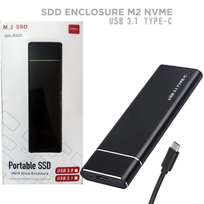 USB 3.1 Type-C M.2 NVMe SSD Enclosure SHL-R320 Front View | Wah Gaming Store