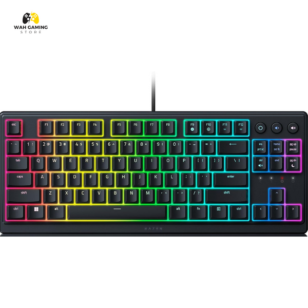 Razer Ornata V3 TKL — Low-Profile Mecha-Membrane Gaming Keyboard (8-Zone Chroma RGB, Media Keys)