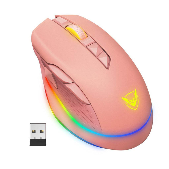 PICTEK PC255A Wireless & Wired RGB Gaming Mouse – Optical Sensor 10.000 DPI – Polling Rate 1000Hz – 8 Programmable Buttons – Rechargeable battery - Wah Gaming Store
